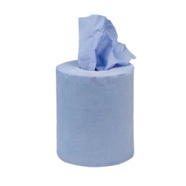 Rollo de papel con alimentación central Azul Jantex