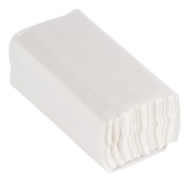 Toallas de mano blancas pliegue C Jantex. 100 toallas de dos capas. Caja de 24