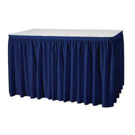 Faldón de mesa plisado azul oscuro