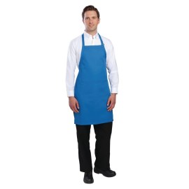 Delantal con peto Chef Works cuello ajustable azul