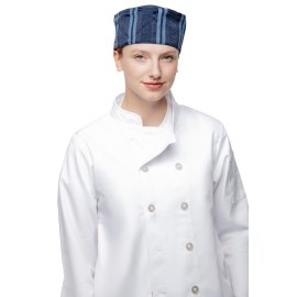 Gorro cocina Beanie Chef Works Cool Vent Phoenix rayas azules marino satinadas