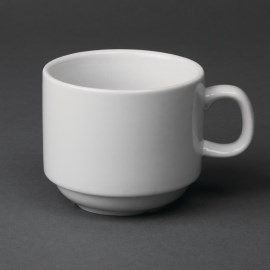 Tazas de té apilables blancas 210ml Olympia
