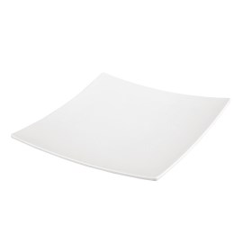 Plato cuadrado melamina con bordes curvados Kristallon blanco 305mm