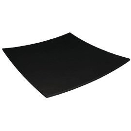 Plato cuadrado melamina con bordes curvados Kristallon negro 305mm