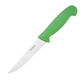 Cuchillo para vegetales con hoja dentada Hygiplas 10cm verde