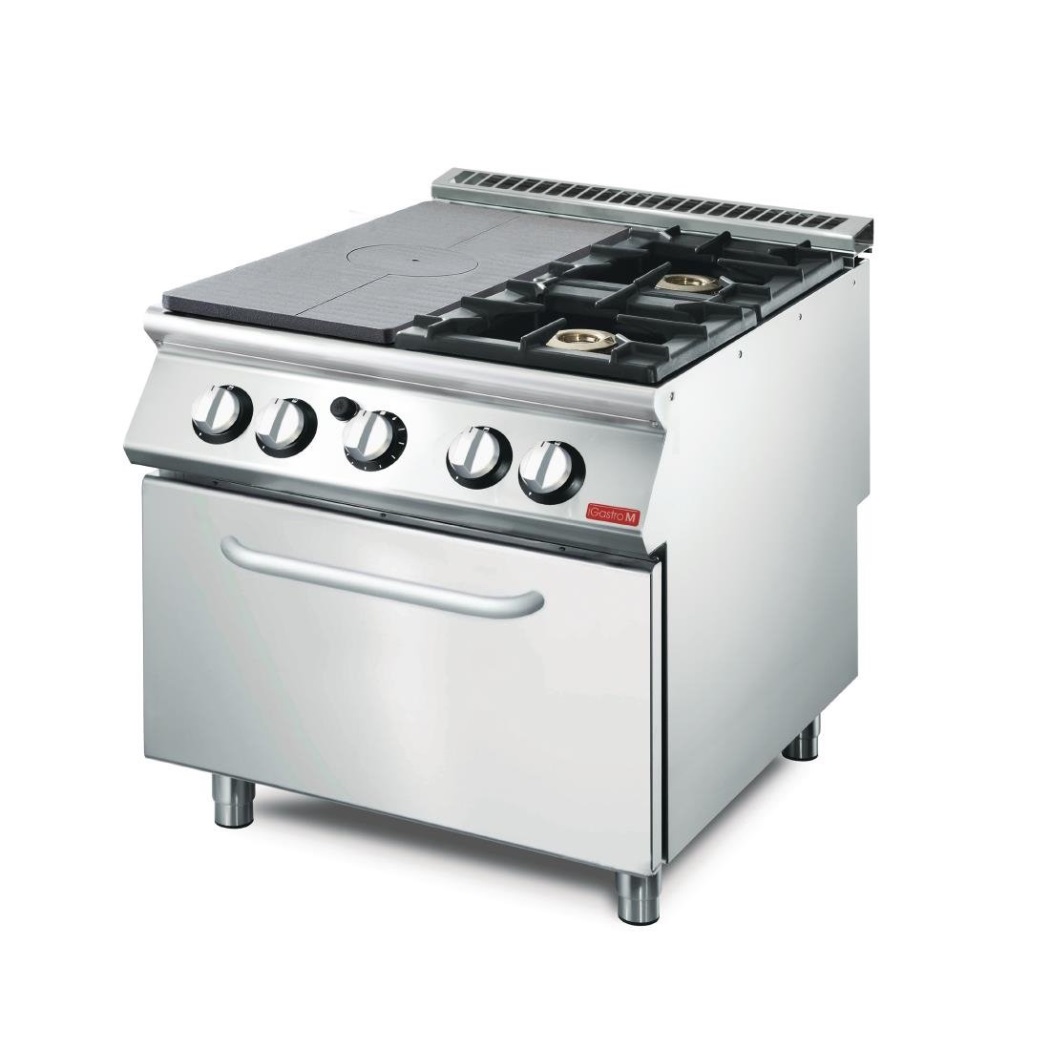 Plancha de cocina a gas + 2 fuegos y horno - Gastro M 700 - GL934
