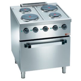 C4EF7-SP_Diamond elektrisch fornuis met 4 kookplaten en elektr. GN 21 oven_Diamond_van Hattem Horeca_1