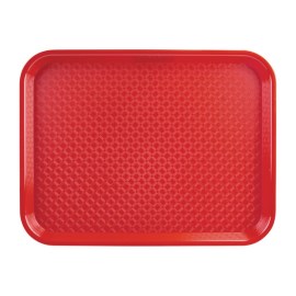 Bandeja de plástico para fast food Kristallon mediana roja